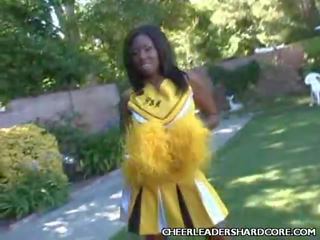 Hawt mulatta cheerleader striptease