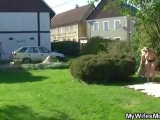 Wife gets crazy when found them fucking in the garden