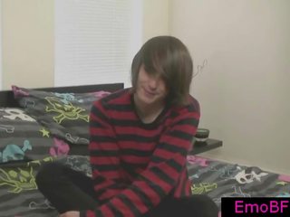 Youthful cute home emo homosexual scene