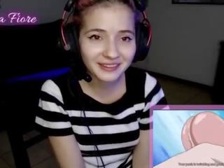 18yo youtuber gets hard up watching hentai during the stream and masturbates - Emma Fiore